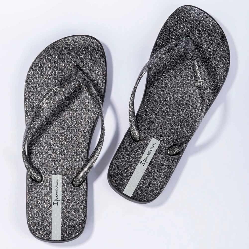 Chinelo Feminino Glitter Ipanema - PRETO/PRETO GLITTER PRATA 39.40