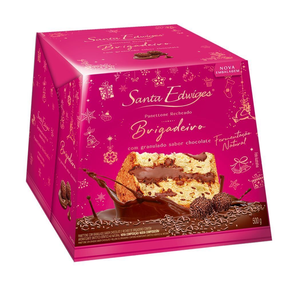 Panettone Recheado de Brigadeiro com Granulado Santa Edwiges - 500g