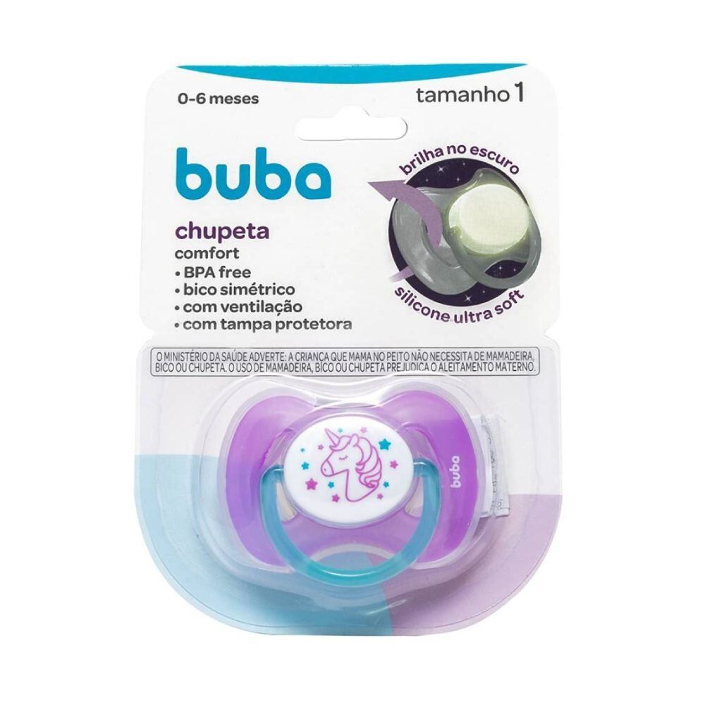 Chupeta Noturna Buba Tamanho 1 - Unicórnio