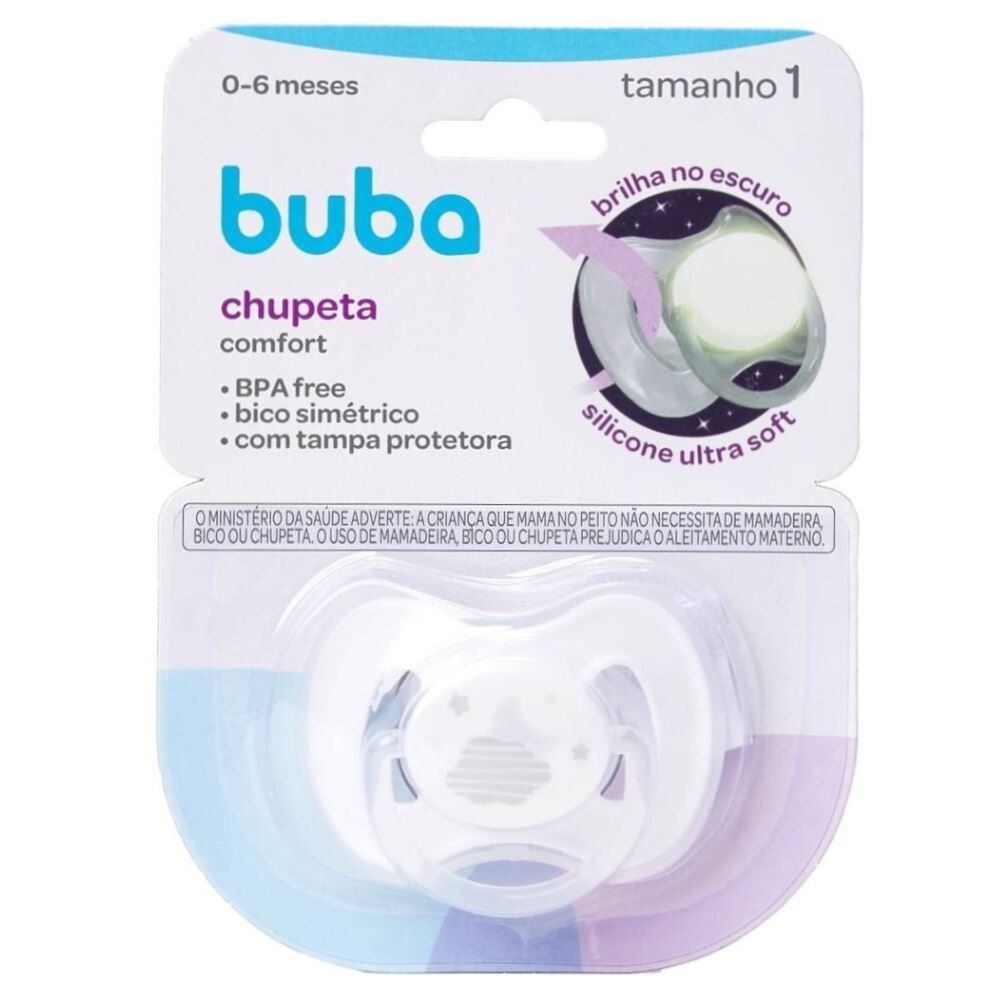 Chupeta Noturna Buba Tamanho 2 - Nuvem Cinza