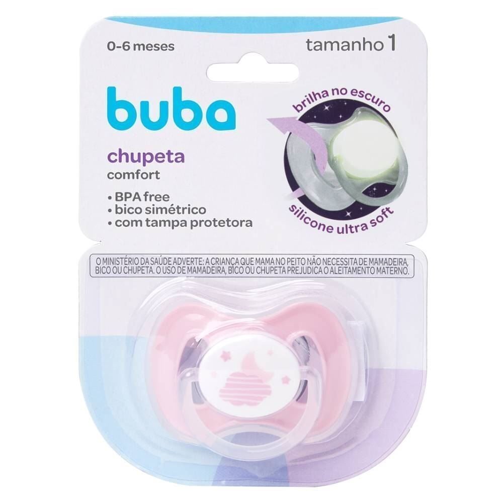 Chupeta Noturna Buba Tamanho 2 - Nuvem Rosa