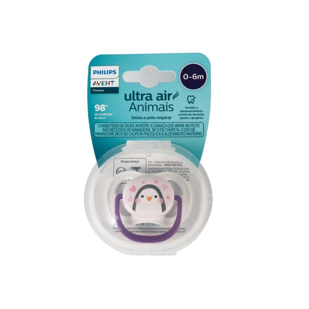 Chupeta Ultra Air Tamanho 1 Philips - Rosa e Lilás