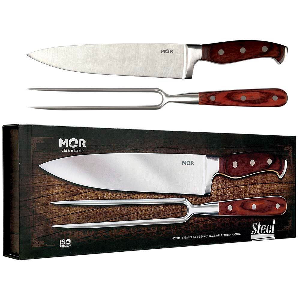 Cj Faca 8 Garfo Steel 2Pcs Mor