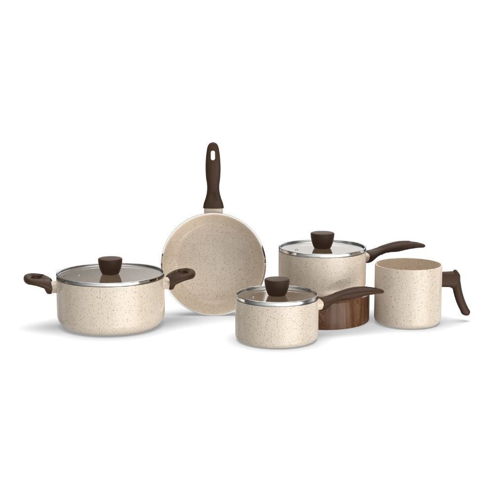 Jogo de Panelas de Indução Smart Plus Flat 5 Peças Brinox - Vanilla