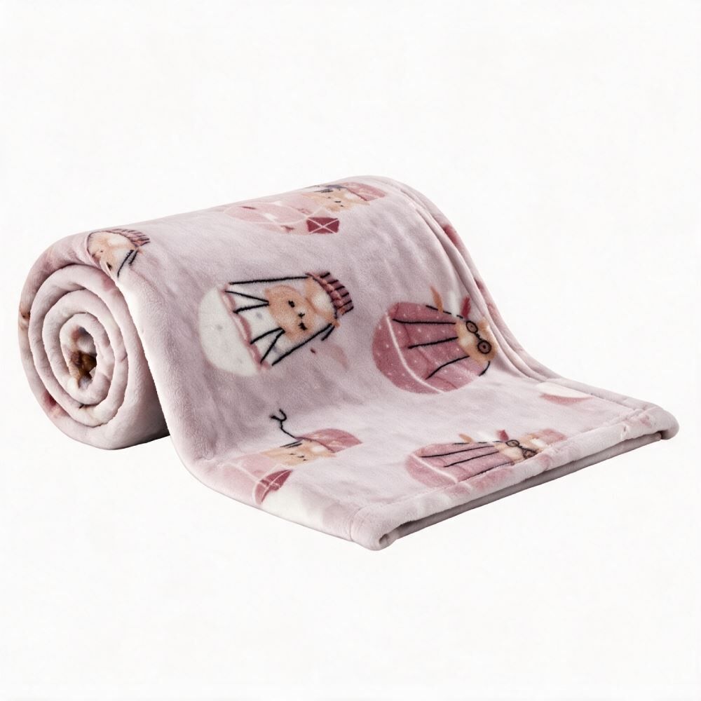 Cobertor para Bebê Flannel 100% Poliéster Camesa - Urso Rosa