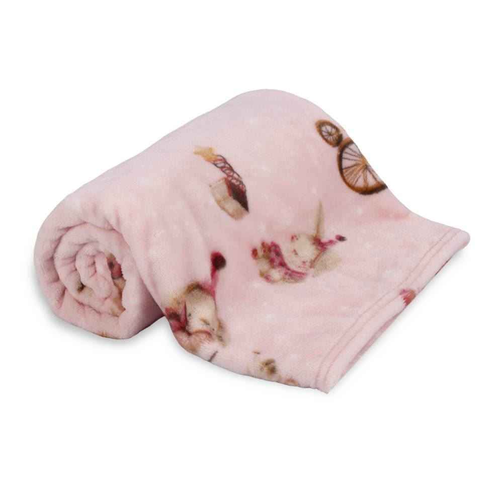 Cobertor Baby Flannel Camesa 100% Poliéster - Circo Rosa