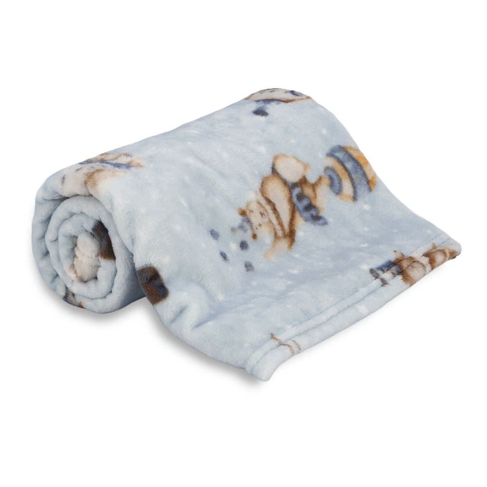 Cobertor Baby Flannel Camesa 100% Poliéster - Circo Azul