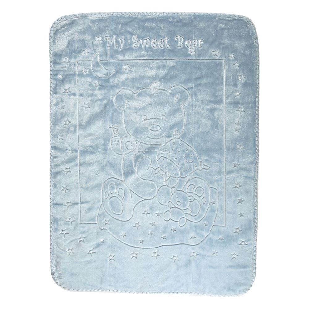Cobertor de Bebê 100% Poliéster Alto Relevo Yoyo - Azul