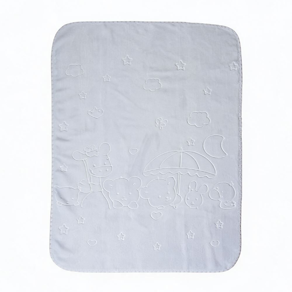Cobertor de Bebê 100% Poliéster Alto Relevo Yoyo - Zoo Off White