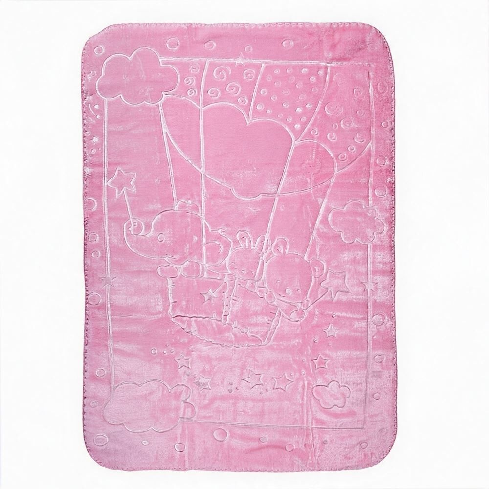 Cobertor de Bebê 100% Poliéster Alto Relevo Yoyo - Rosa