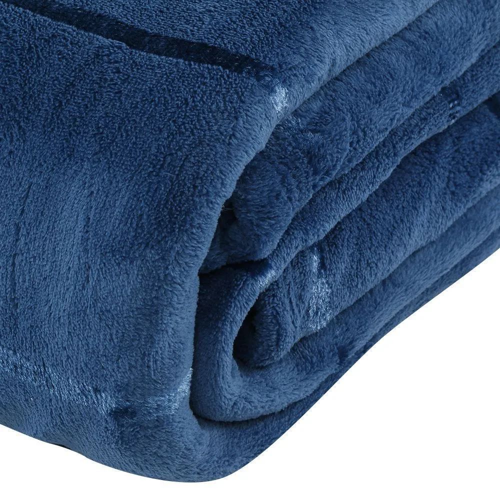 Cobertor Casal 100% Poliéster Elegance Stripe Havan Casa - Azul Oceânico