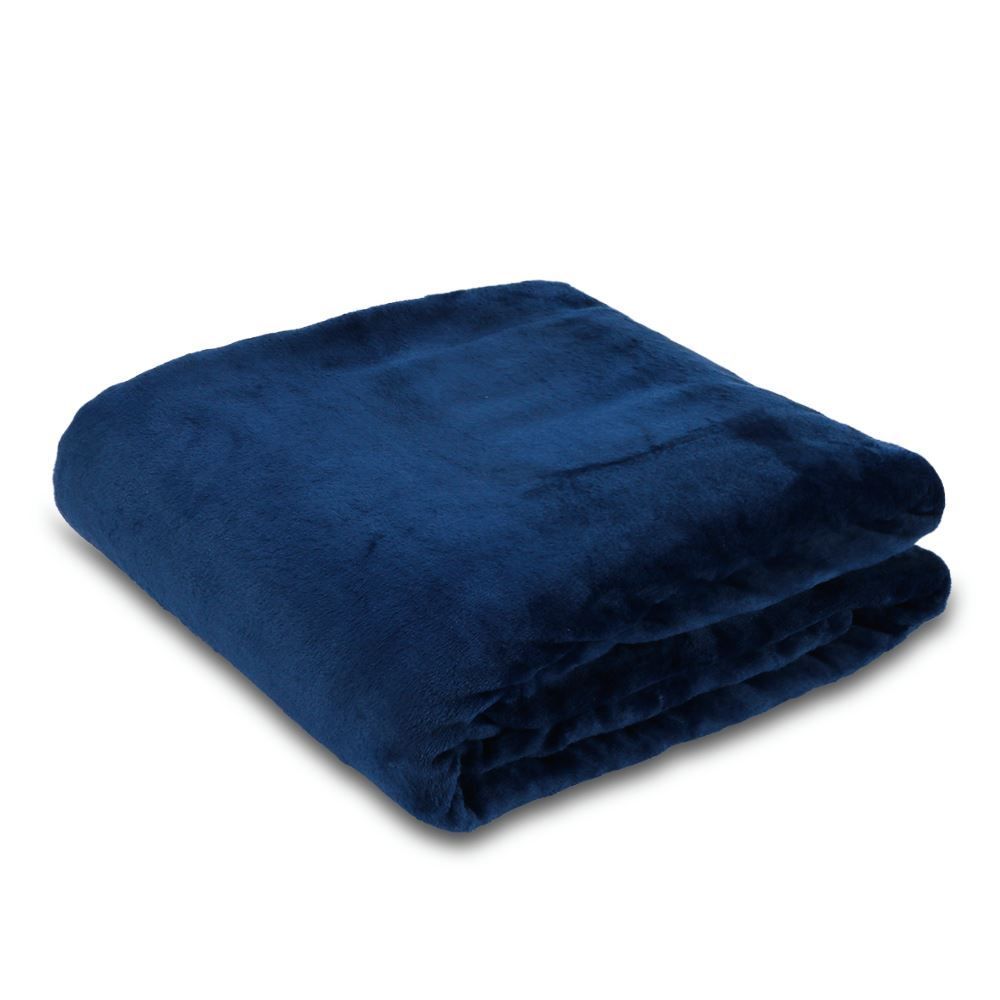 Cobertor Casal Liso 100% Poliéster Premier Havan Casa - Azul