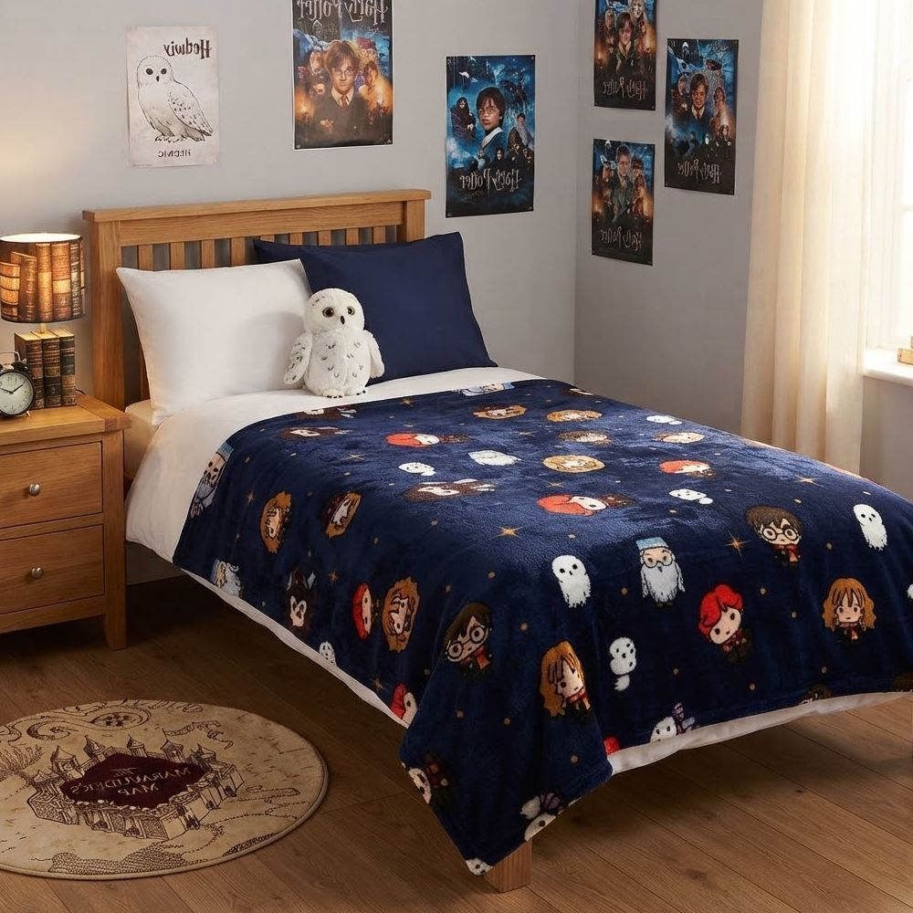 Cobertor Infantil Solteiro Harry Potter Rotativo Hedrons - Baby Harry
