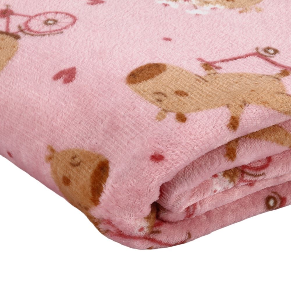 Cobertor Infantil Solteiro Lumini Havan Kids - Capivara Rosa