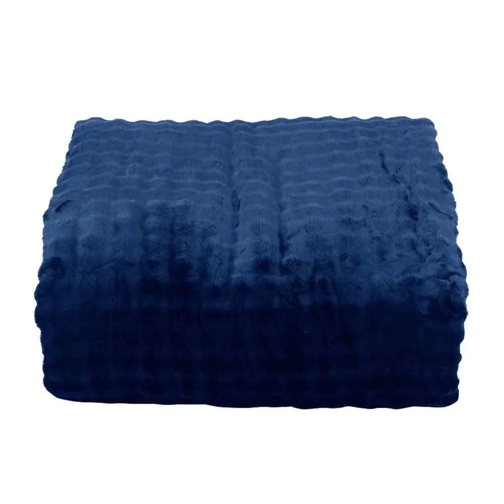 Cobertor King Requinte Sherpa Color Havan Casa - Midnight Blue