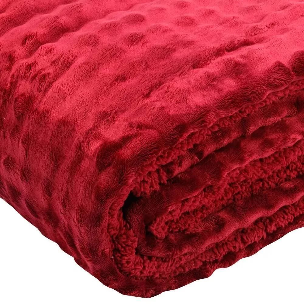 Cobertor King Requinte Sherpa Color Havan Casa - Bloodstone