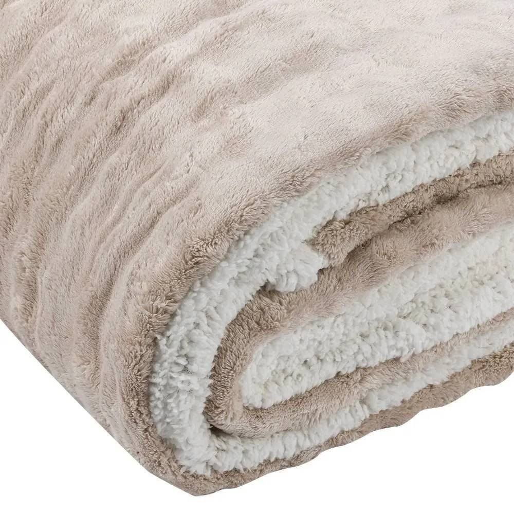 Cobertor King Requinte Sherpa Havan Casa - Bege