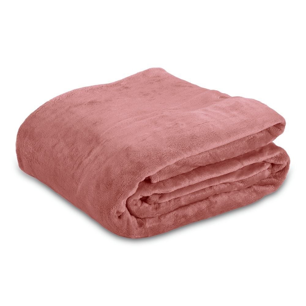 Cobertor Queen Liso 100% Poliéster Premier Havan Casa - Rosa