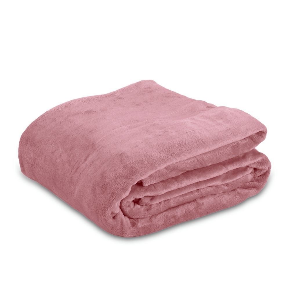 Cobertor Queen Liso 100% Poliéster Premier Havan Casa - Rosa Pétala