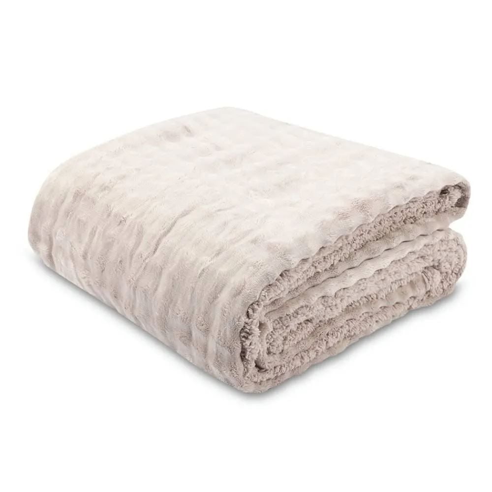 Cobertor Requinte Sherpa Color Queen Havan Casa - Bege