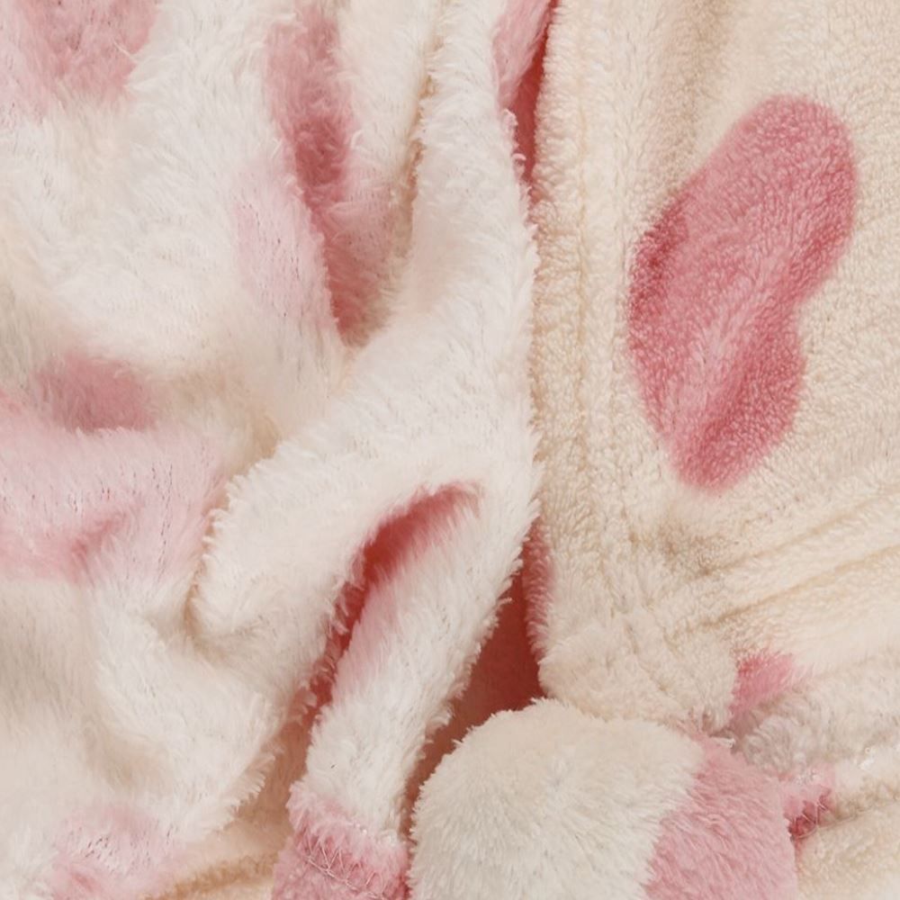 Cobertor Solteiro Infantil Pompom Havan Kids - Coração Rosa