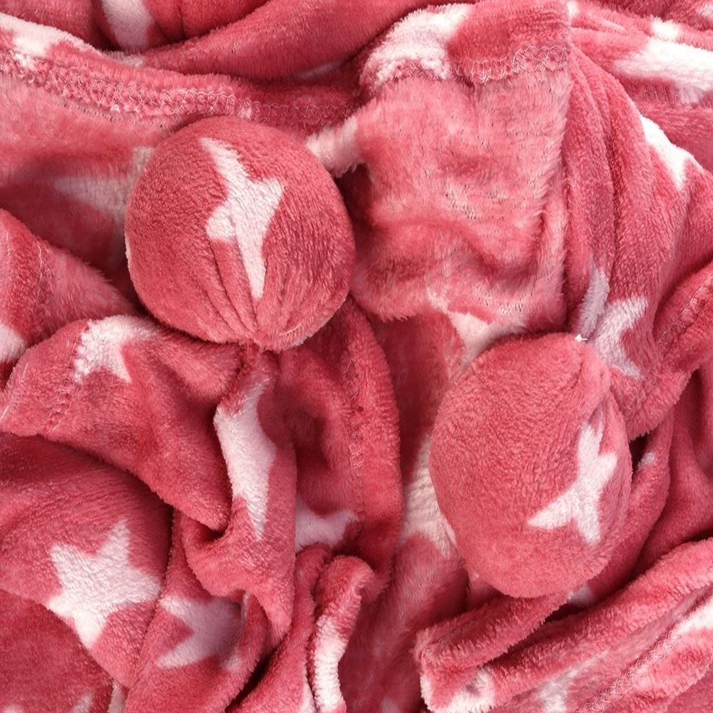 Cobertor Solteiro Infantil Pompom Havan Kids - Rosa Estrela