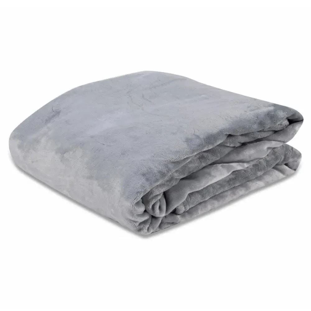 Cobertor Solteiro Microfibra Velour Clássico Camesa - Cinza Claro