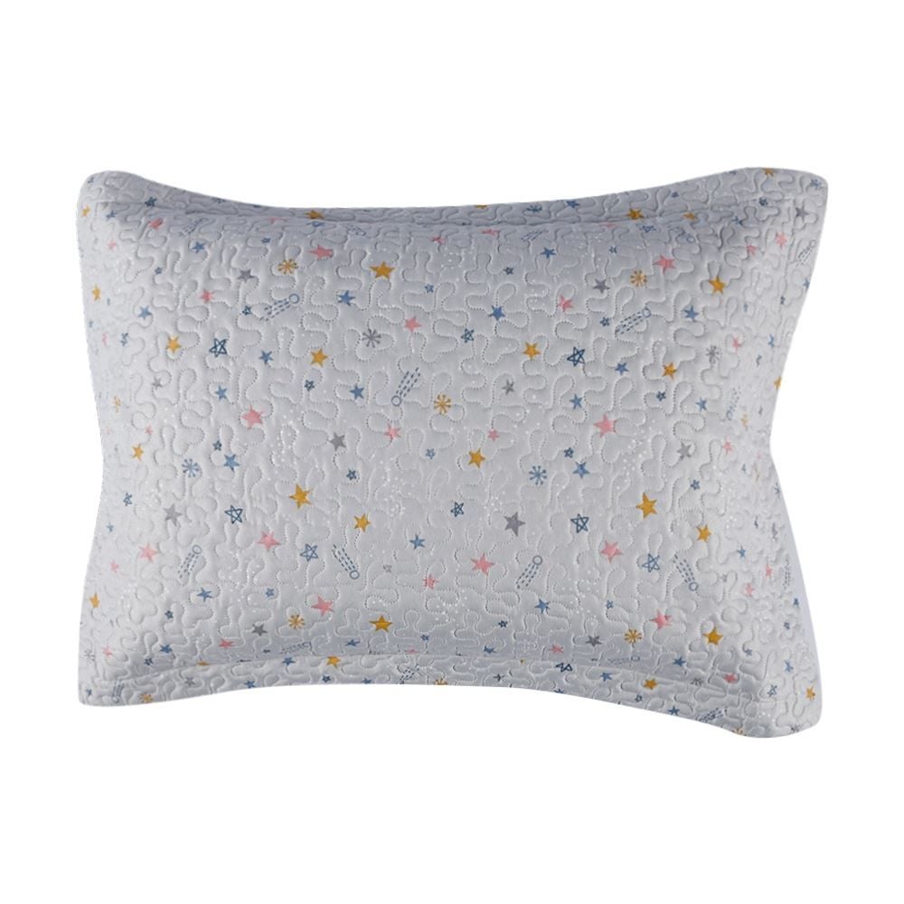 Kit Colcha Solteiro Dupla Face Matelado Havan Kids 2 pçs - Aster Star Cinza