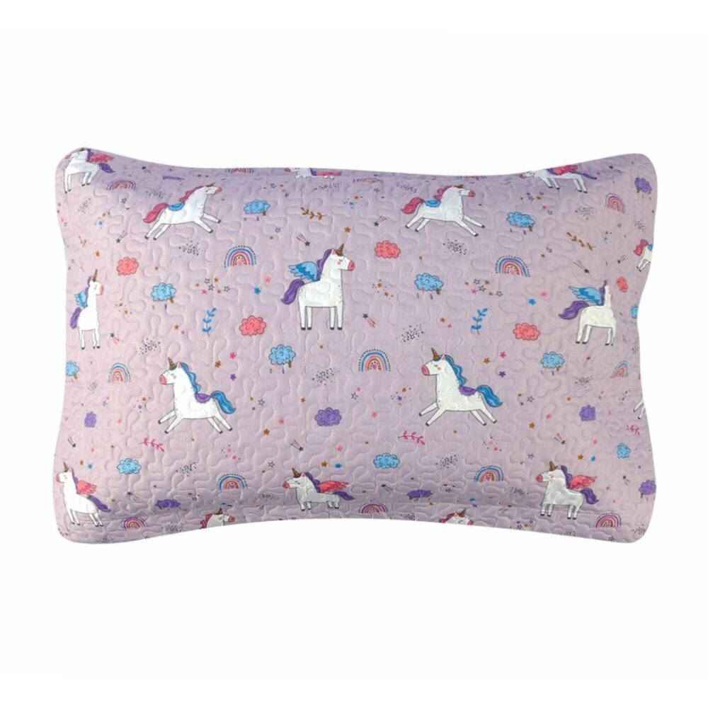 Kit Colcha Solteiro Dupla Face Matelado Havan Kids 2 pçs - Unicórnio Lilás