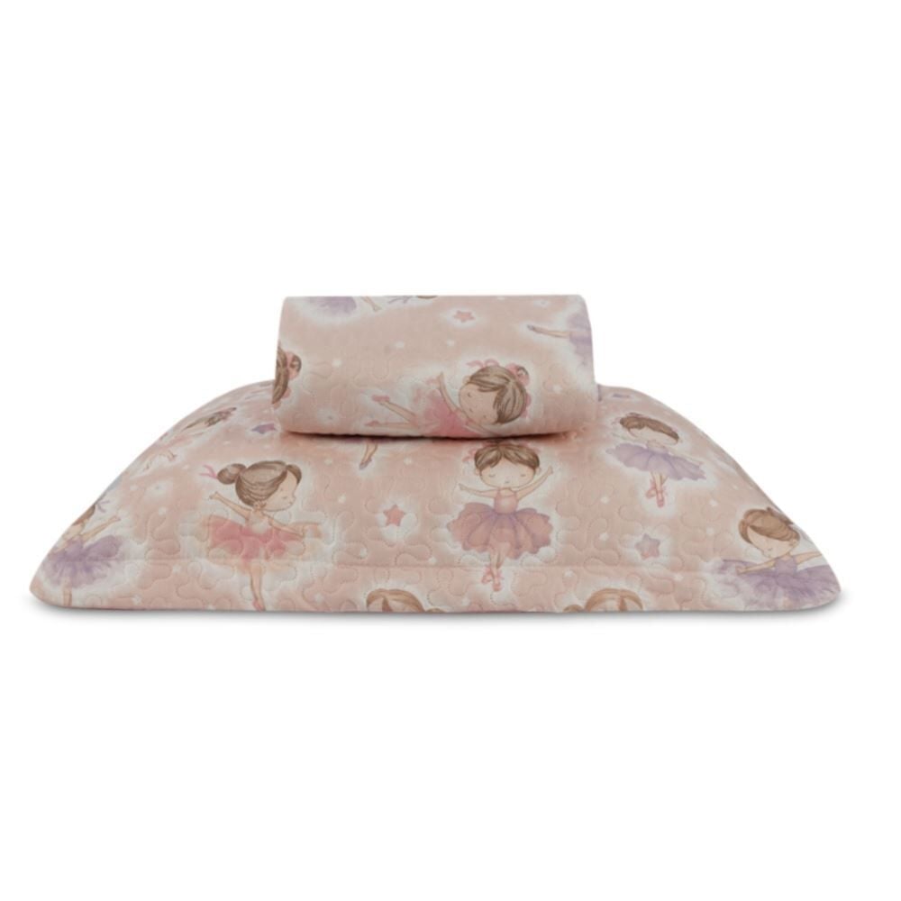 Kit Colcha Solteiro Dupla Face Matelado Havan Kids 2 pçs - Bailarinas