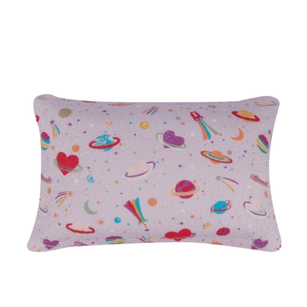 Kit Colcha Solteiro Dupla Face Matelado Havan Kids 2 pçs - Galaxy Girl Rosa