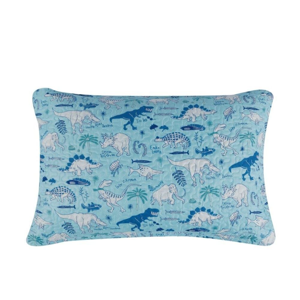 Kit Colcha Solteiro Dupla Face Matelado Havan Kids 2 pçs - Dino Happy Turquesa