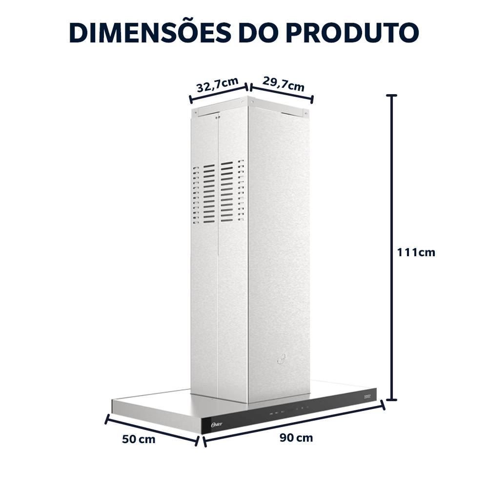 Coifa E Depurador De Ilha 90Cm Oster OCFA590