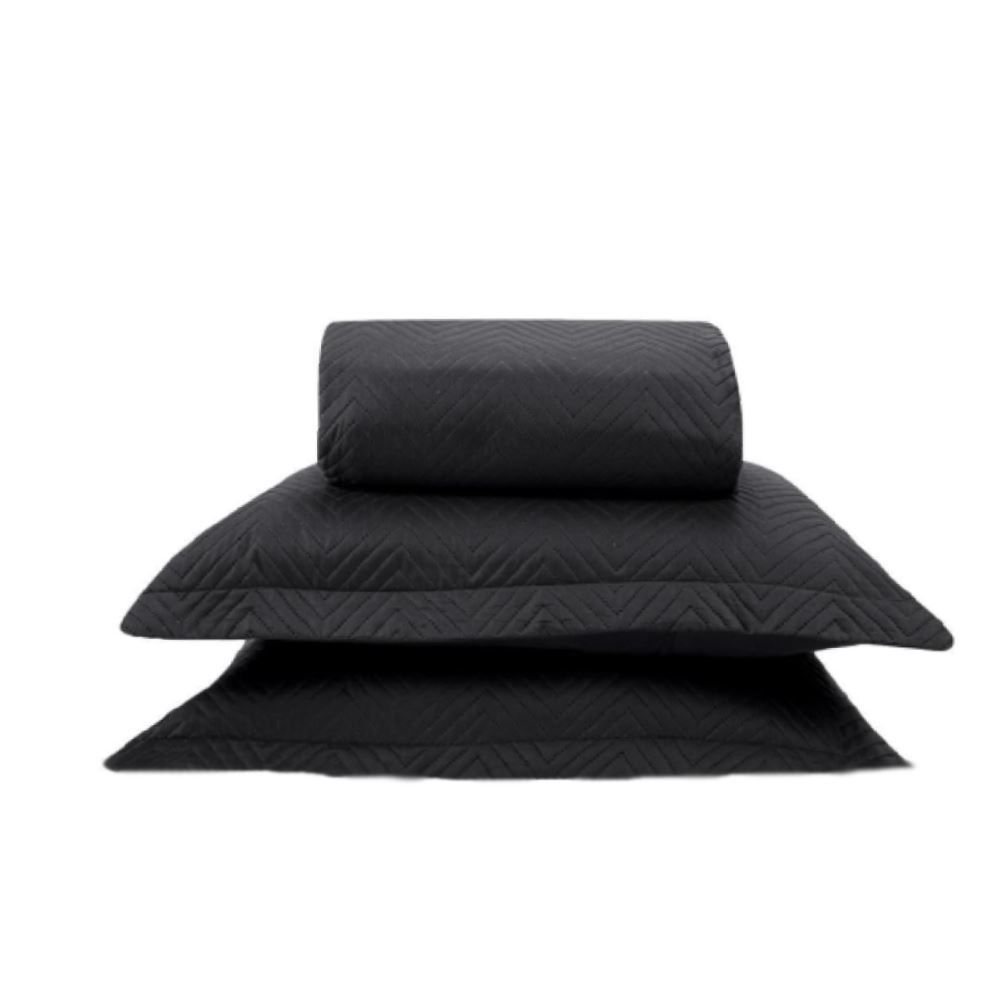 Kit Colcha King Lisa Versalhes Havan Casa 3 pçs - Preto