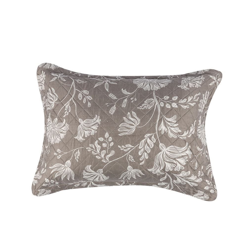 Kit Colcha King 100% Poliéster Havan Casa 3 pçs - Floral Taupe