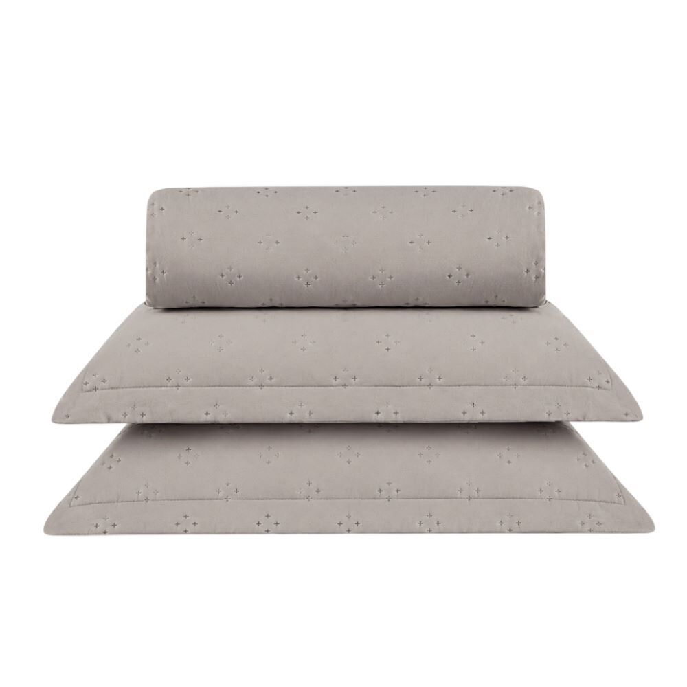 Kit Colcha King Lisa Elegance 3Pçs Havan Casa - Cru