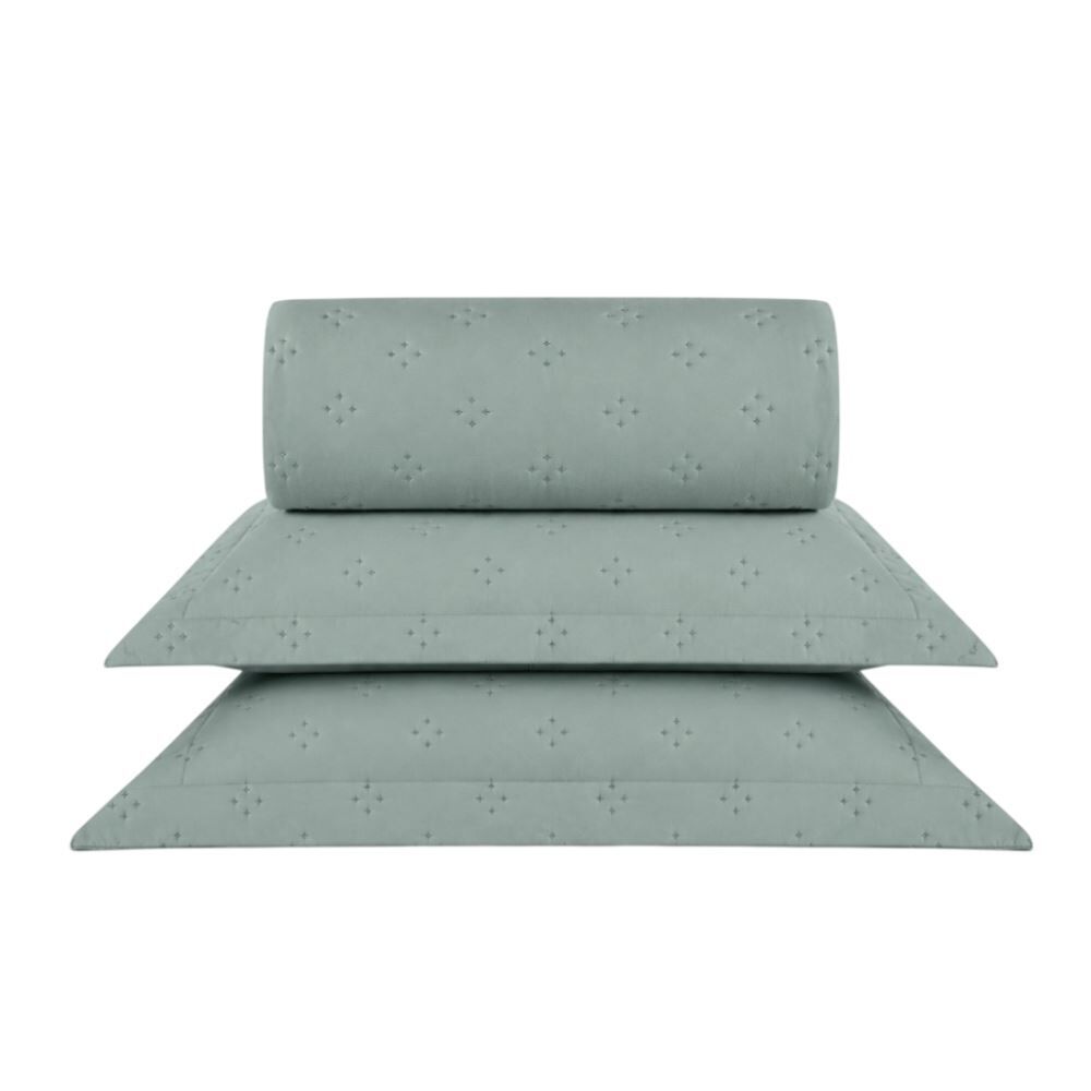 Kit Colcha King Lisa Elegance 3Pçs Havan Casa - Verde