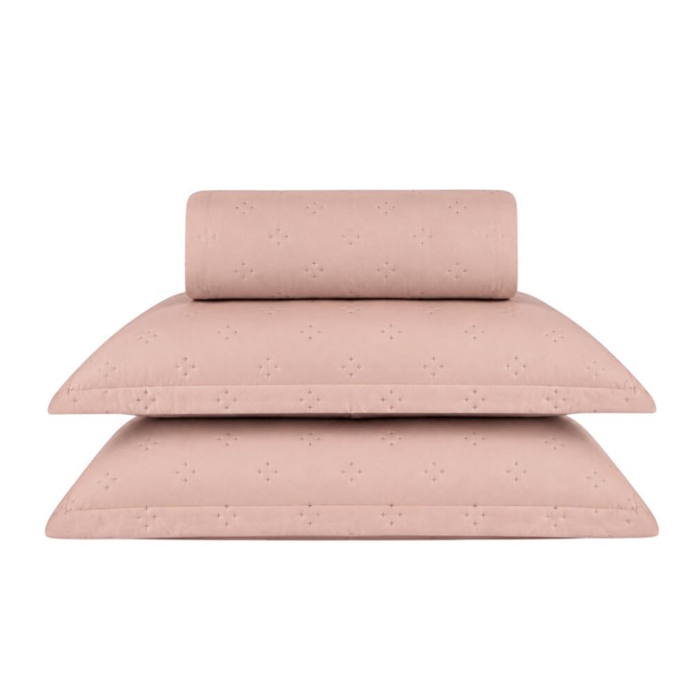 Kit Colcha King Lisa Elegance 3Pçs Havan Casa - Rosa
