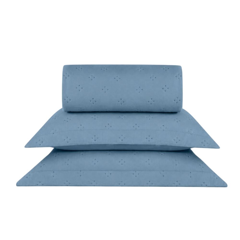 Kit Colcha King Lisa Elegance 3Pçs Havan Casa - Azul