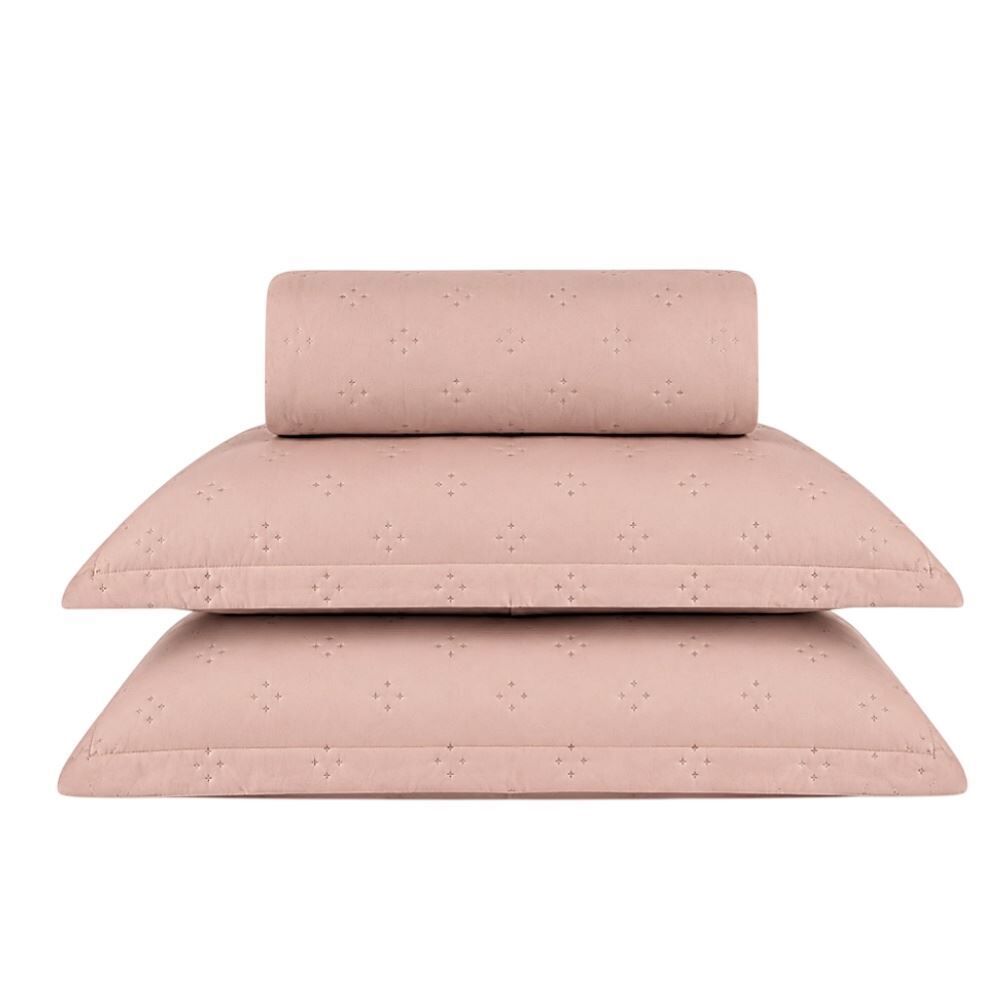 Kit Colcha Queen Elegance Havan Casa 3Pçs - Rosa