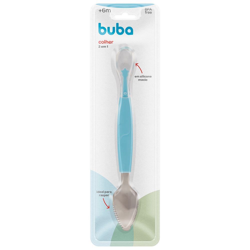 Colher 2 Em 1 Buba - AZUL
