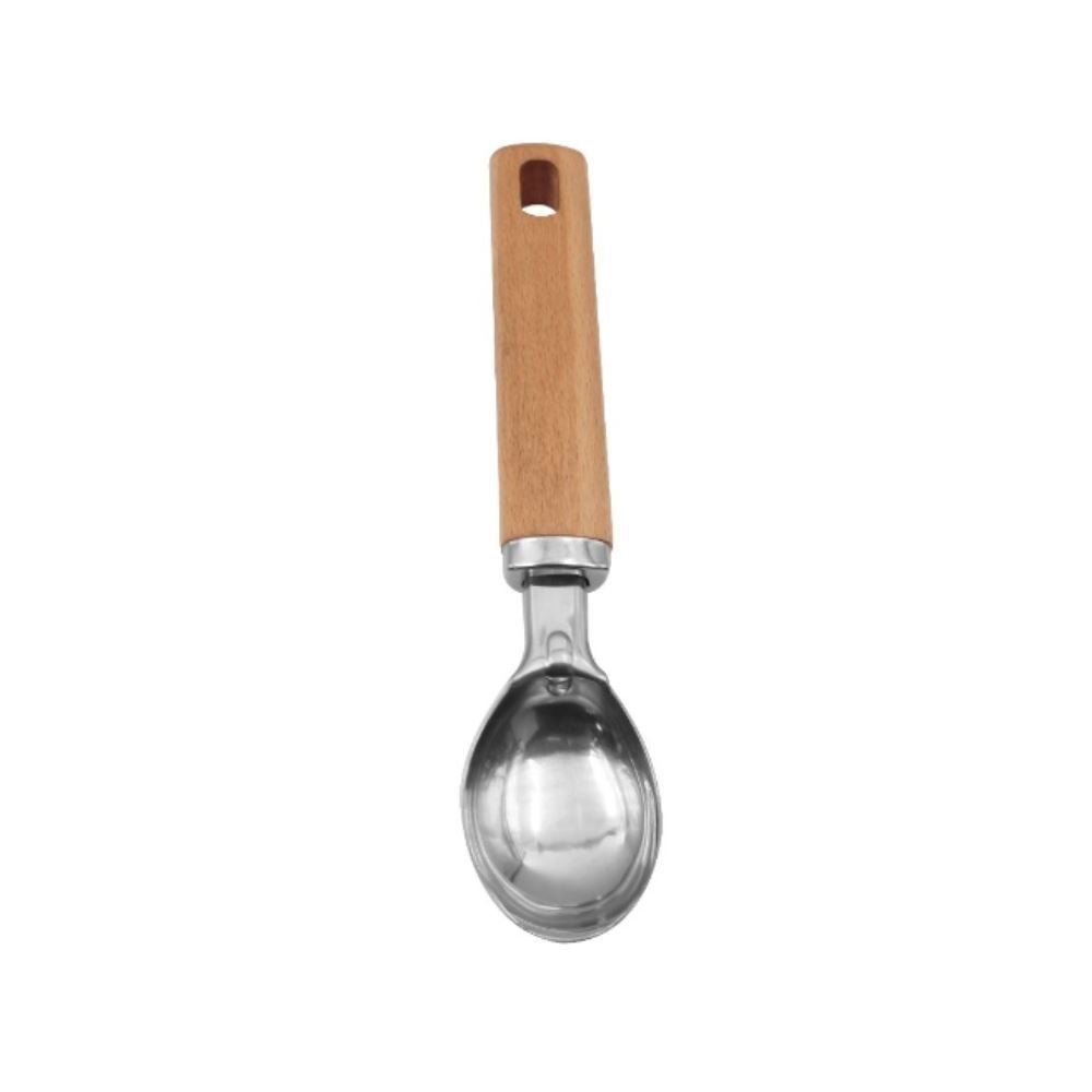 Colher De Sorvete Inox Com Cabo Madeira Havan Casa - 21cm
