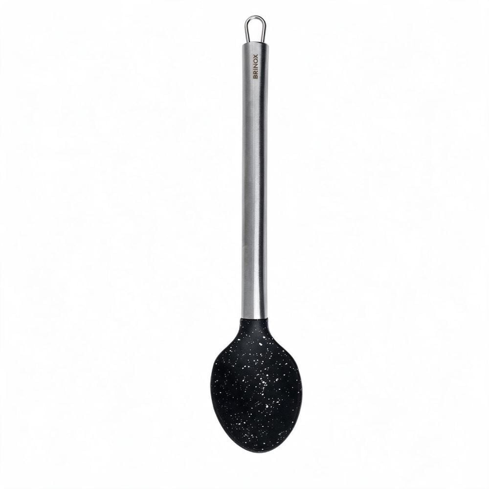 Colher de Arroz Silicone e Cabo Inox 33,5 cm Duo Preto Brinox