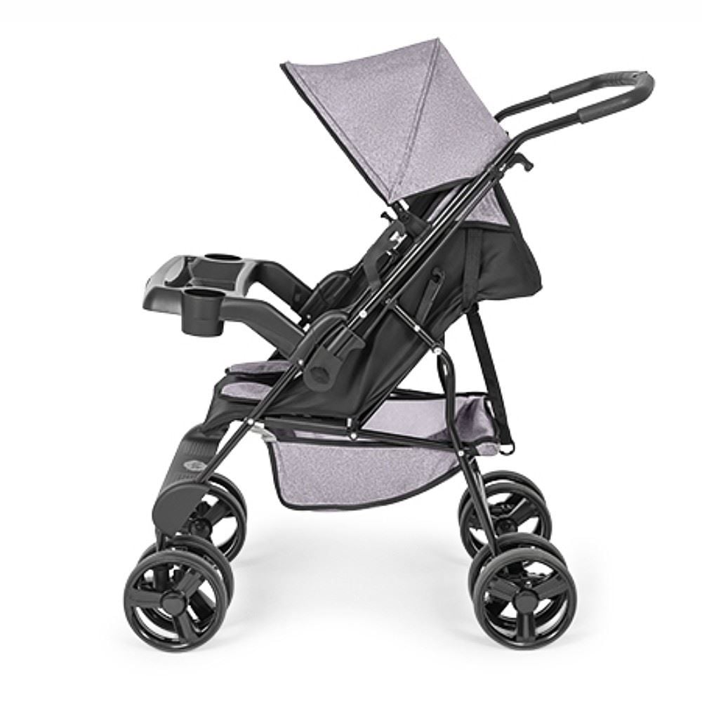 Kit Carrinho de Bebê Solare e Bebê Conforto Tutti Baby - Cinza Mescla
