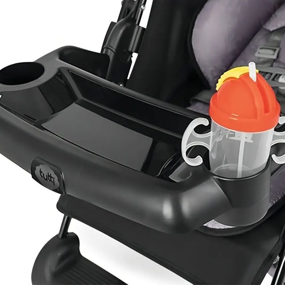 Kit Carrinho de Bebê Solare e Bebê Conforto Tutti Baby - Cinza Mescla