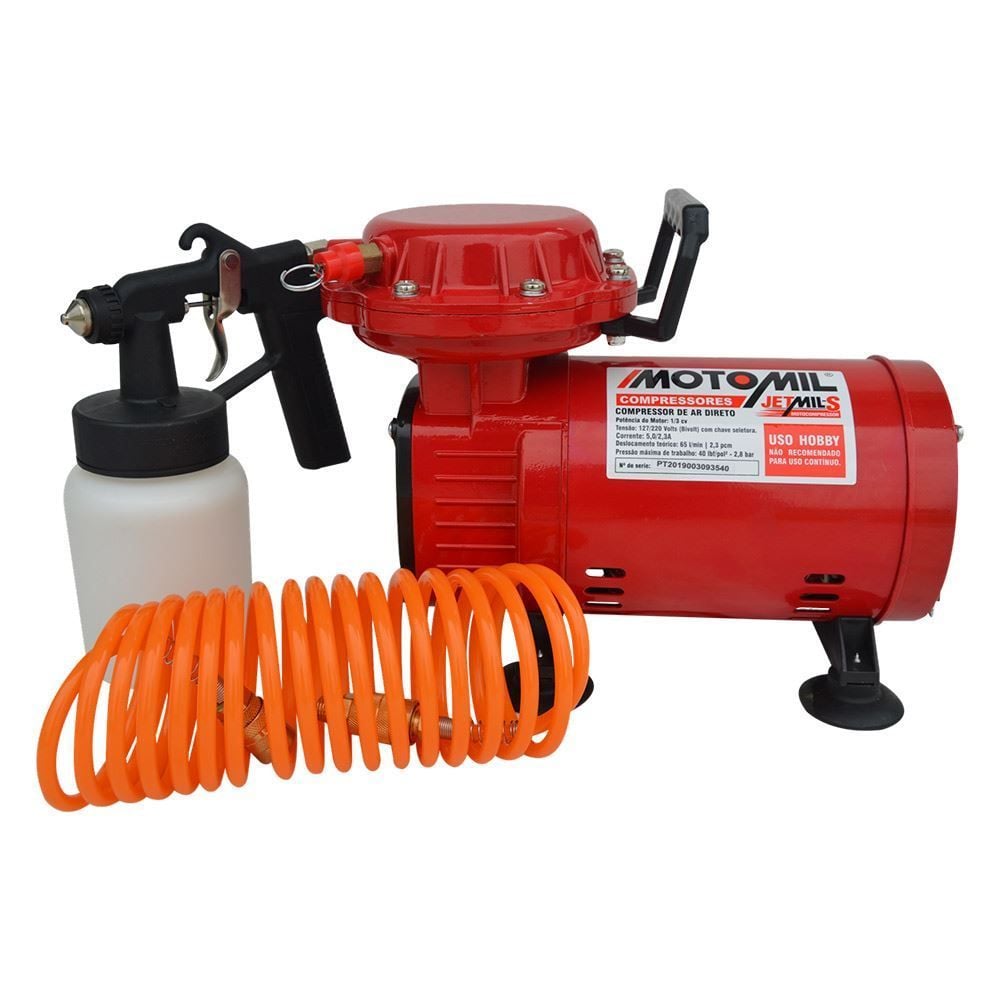 Compressor De Ar Com Acessórios Hobby Jetmil-S Motomil - Bivolt