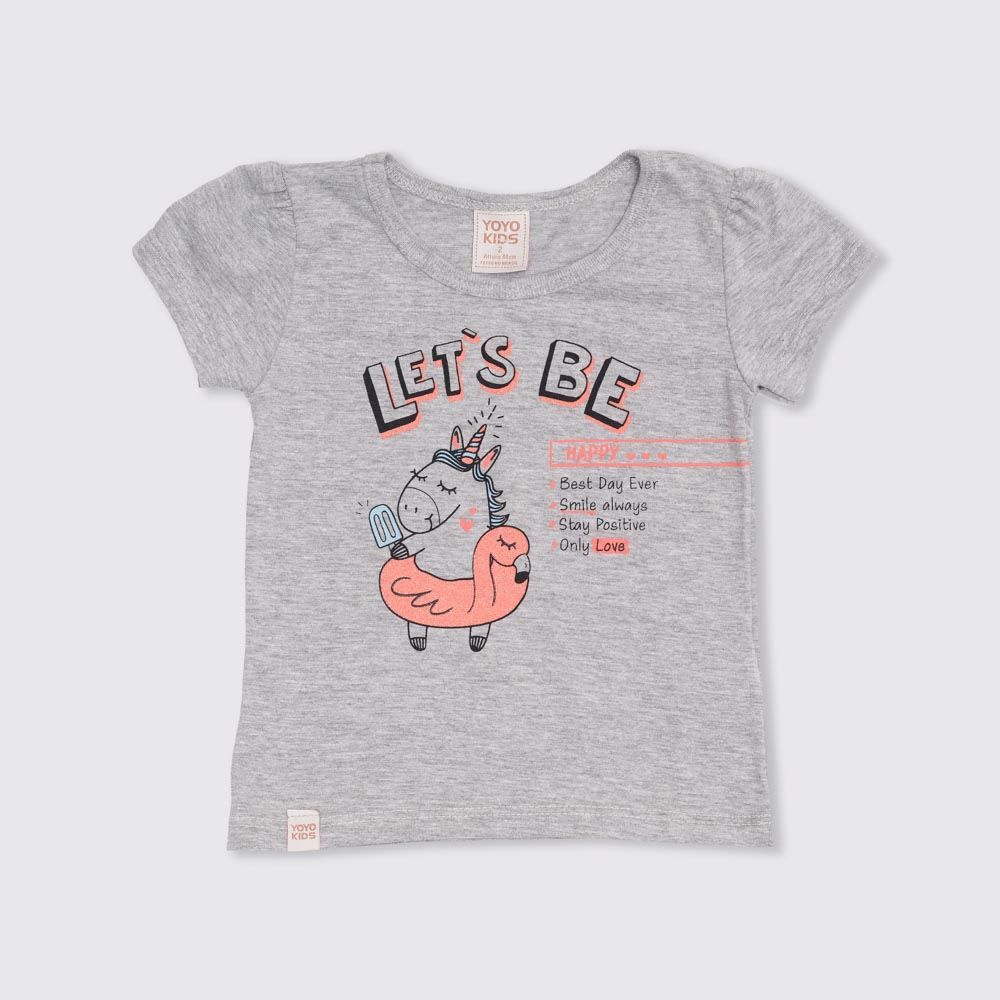 Conjunto 1 a 3 anos M/Malha Blusa e Shorts Yoyo Kids