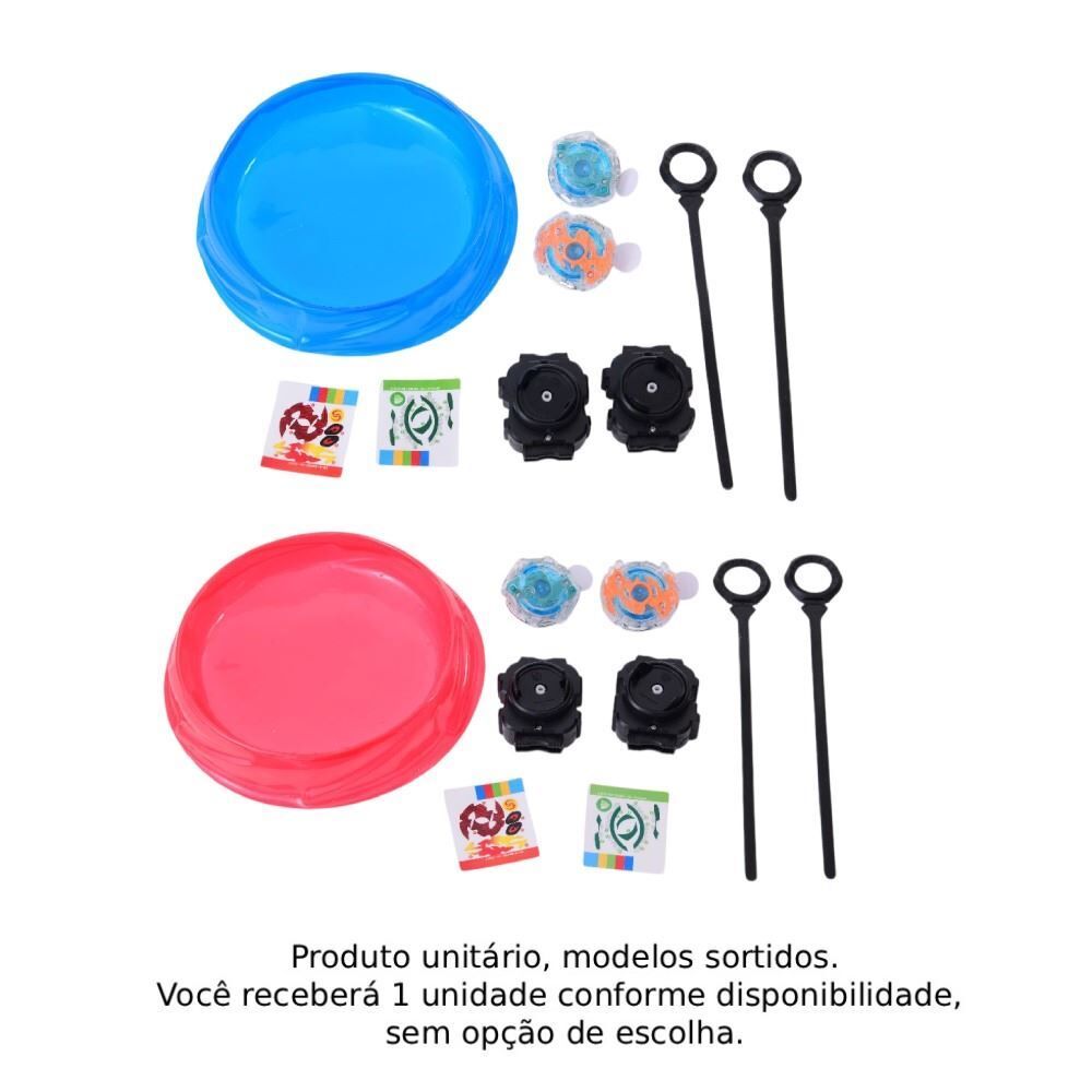 Conjunto 2 Piões de Batalha e Arena Havan Toys - Sortido