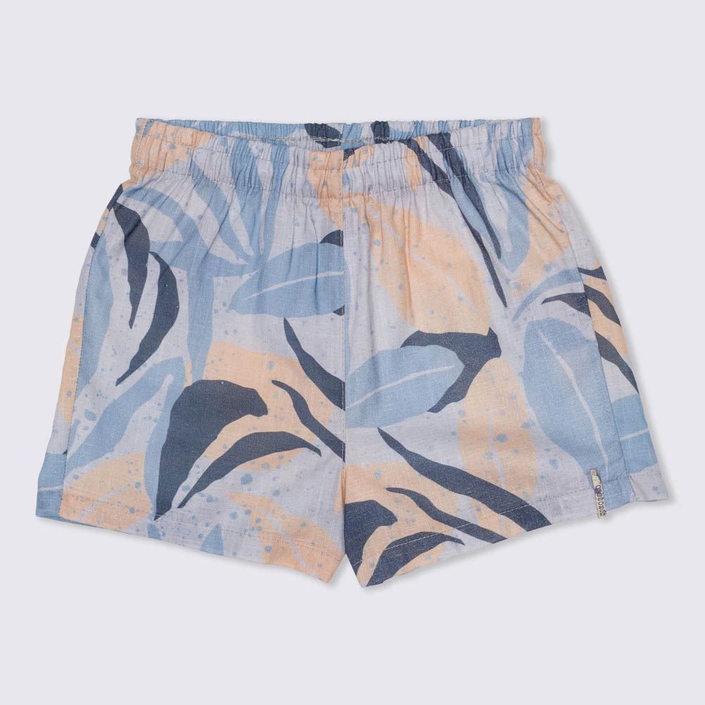 Conjunto 4 a 10 anos Blusa + Shorts Folhagens Nicoboco