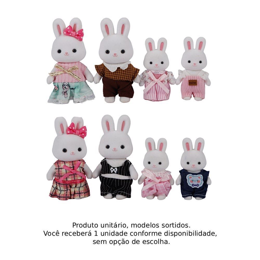 Conjunto 4 Bonecos Família Coelho Havan Toys - Sortido